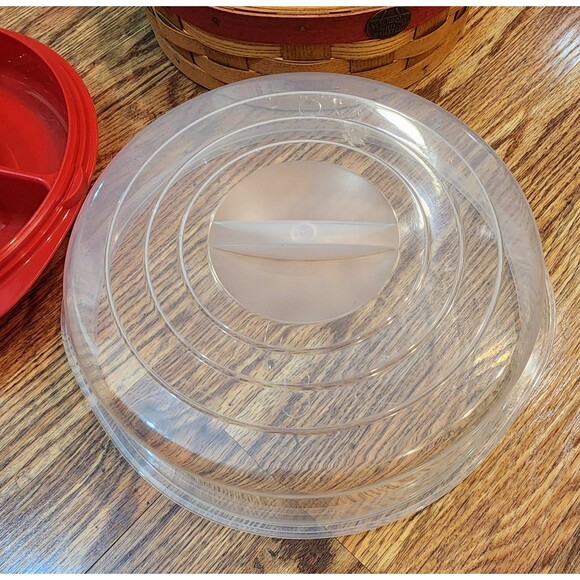 Vintage Peterboro Entertainment Basket with Handles, Chip & Dip Tray - Picture 6 of 12